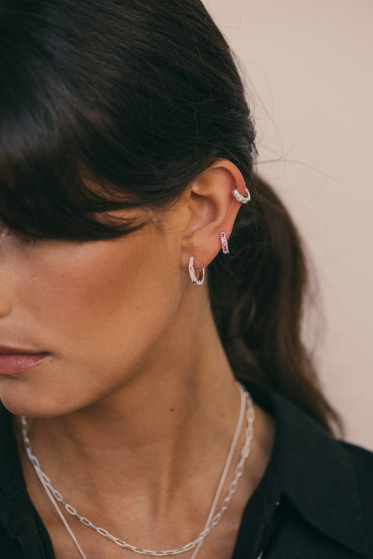 Aphrodite hoop silver