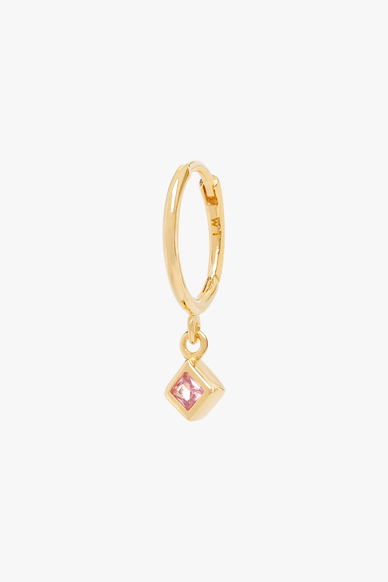 Blossom diamond hoop gold plated