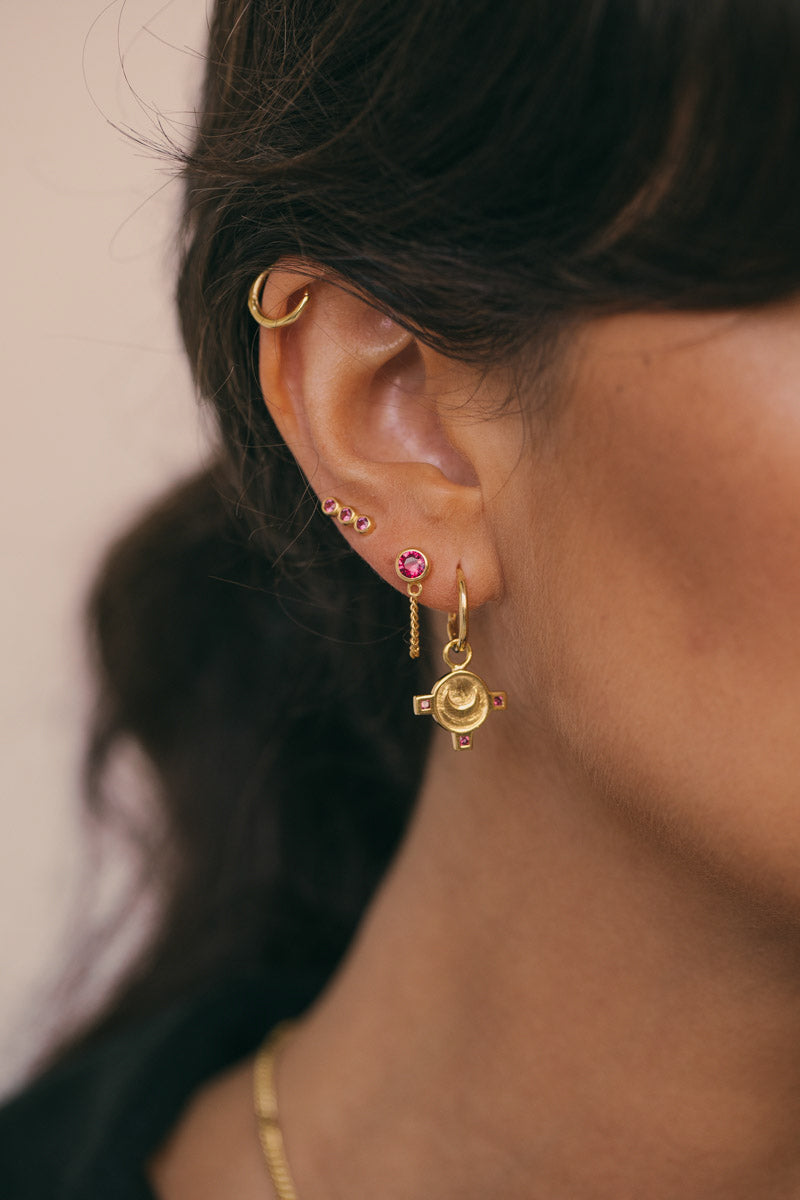 Selene coin earring gold plated (pre-order)