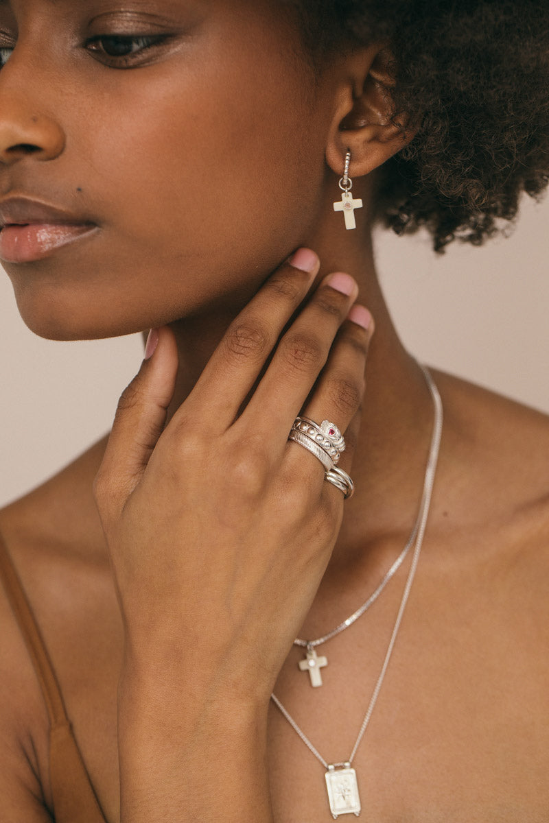 Hamsa hand ring silver