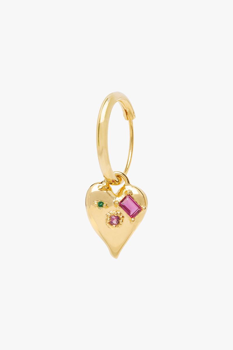 Colorful heart earring gold plated (pre-order)