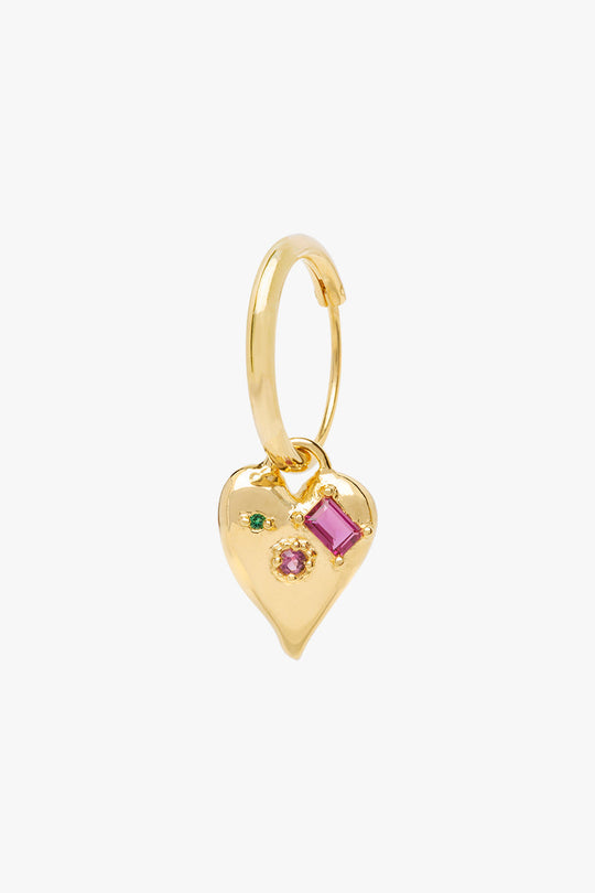 Colorful heart earring gold plated (pre-order)
