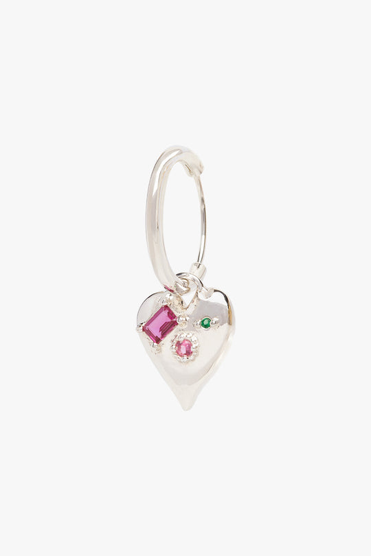 Colorful heart earring silver (pre-order)