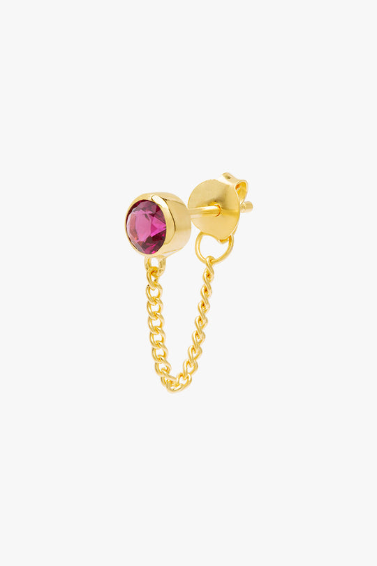 Fuchsia chain stud gold plated (pre-order)