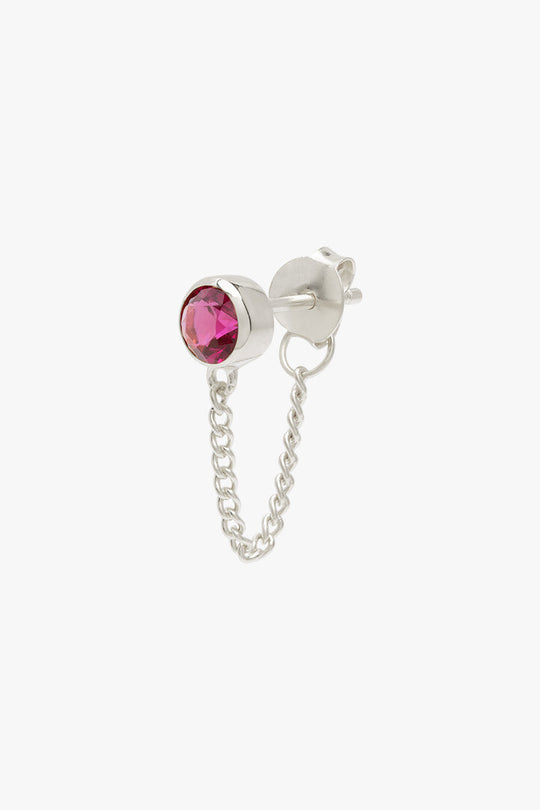 Fuchsia chain stud silver (pre-order)