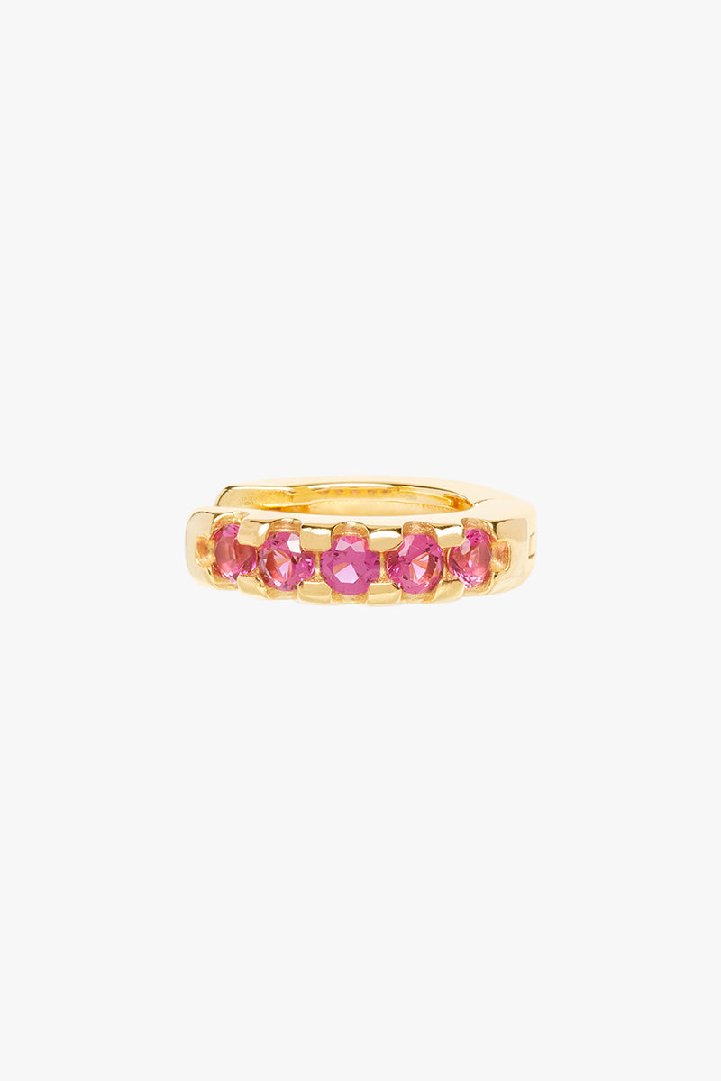 Fuchsia huggie gold plated