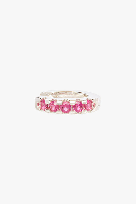 Fuchsia huggie silver
